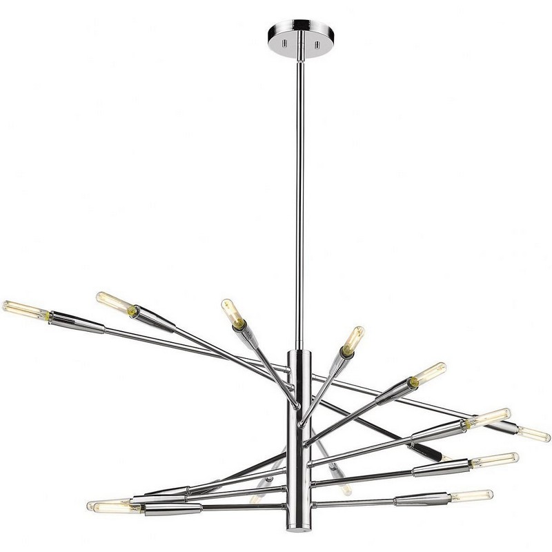 Z Lite 16 Light Chandelier In Architectural Style 15 Inches Tall, 32 Inches Wide Chrome Chrome Finish